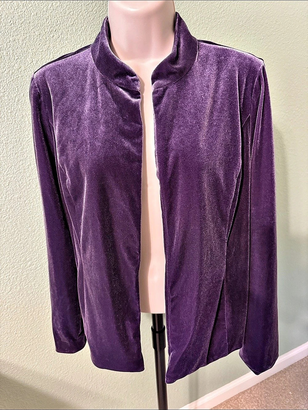Chico’s Purple Velvet-Look Jacket